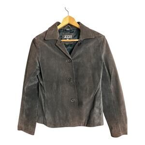Frye Suede Leather Jacket brown M Medium Rustic Western Gorp
